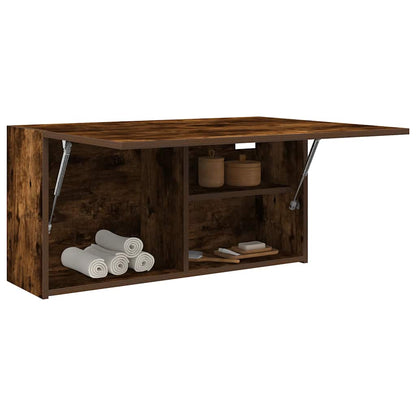 vidaXL Bathroom Wall Cabinet Smoked Oak 80x25x40 cm Engineered Wood