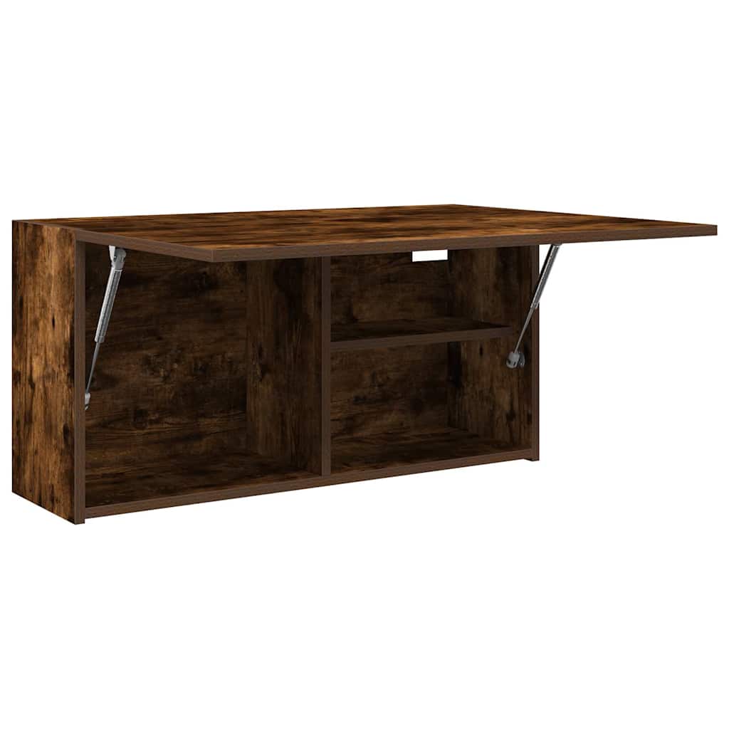 vidaXL Bathroom Wall Cabinet Smoked Oak 80x25x40 cm Engineered Wood