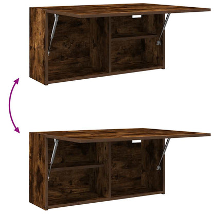vidaXL Bathroom Wall Cabinet Smoked Oak 80x25x40 cm Engineered Wood