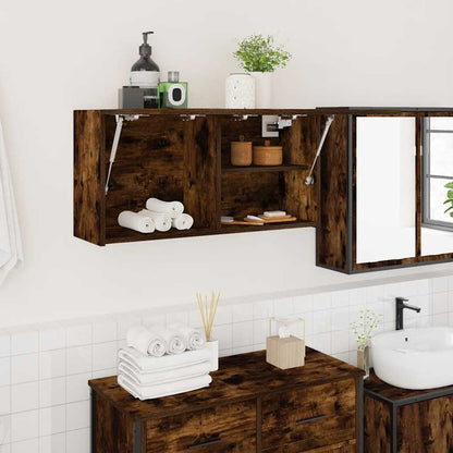 vidaXL Bathroom Wall Cabinet Smoked Oak 80x25x40 cm Engineered Wood