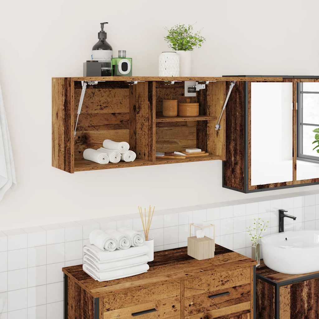 vidaXL Bathroom Wall Cabinet Old Wood 80x25x40 cm Engineered Wood