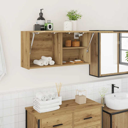 vidaXL Bathroom Wall Cabinet Artisan Oak 80x25x40 cm Engineered Wood