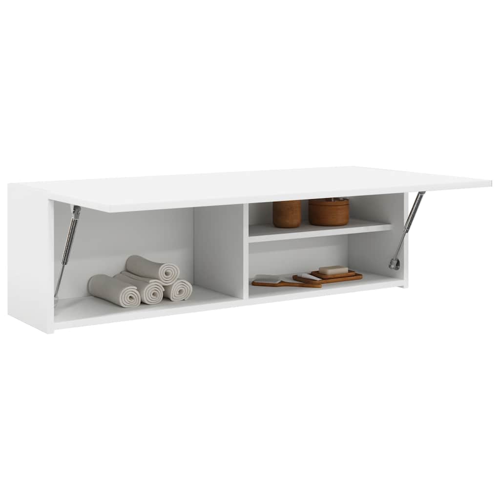 vidaXL Bathroom Wall Cabinet White 100x25x30 cm Engineered Wood