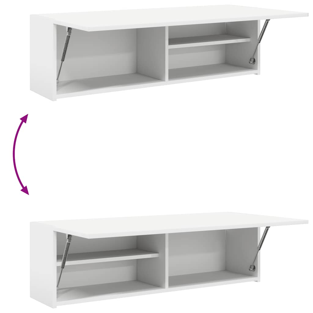 vidaXL Bathroom Wall Cabinet White 100x25x30 cm Engineered Wood