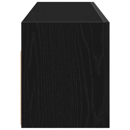 vidaXL Bathroom Wall Cabinet Black 100x25x30 cm Engineered Wood