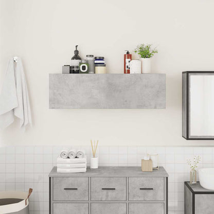 vidaXL Bathroom Wall Cabinet Concrete Grey 100x25x30 cm Engineered Wood