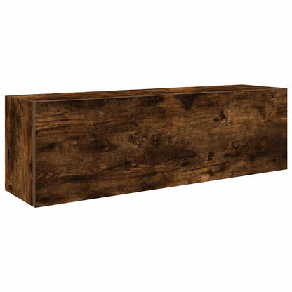 vidaXL Bathroom Wall Cabinet Smoked Oak 100x25x30 cm Engineered Wood