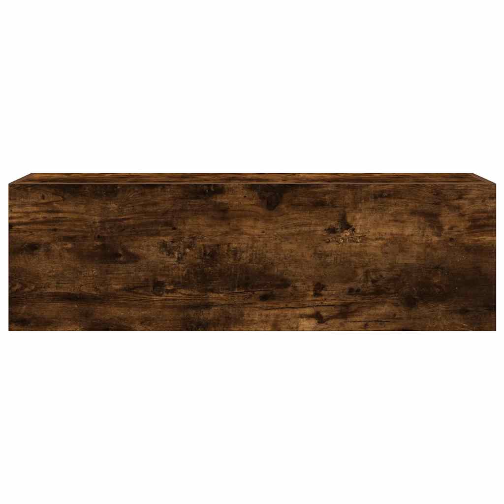 vidaXL Bathroom Wall Cabinet Smoked Oak 100x25x30 cm Engineered Wood