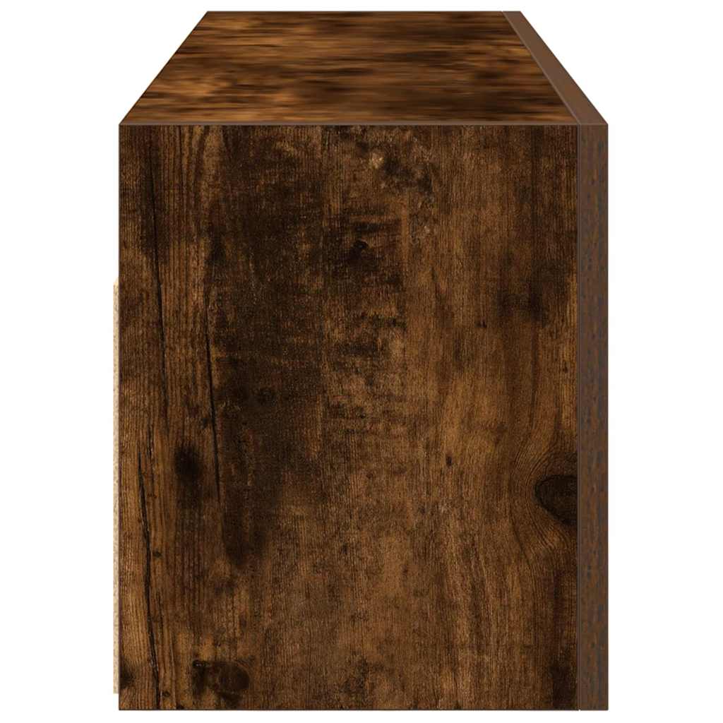 vidaXL Bathroom Wall Cabinet Smoked Oak 100x25x30 cm Engineered Wood