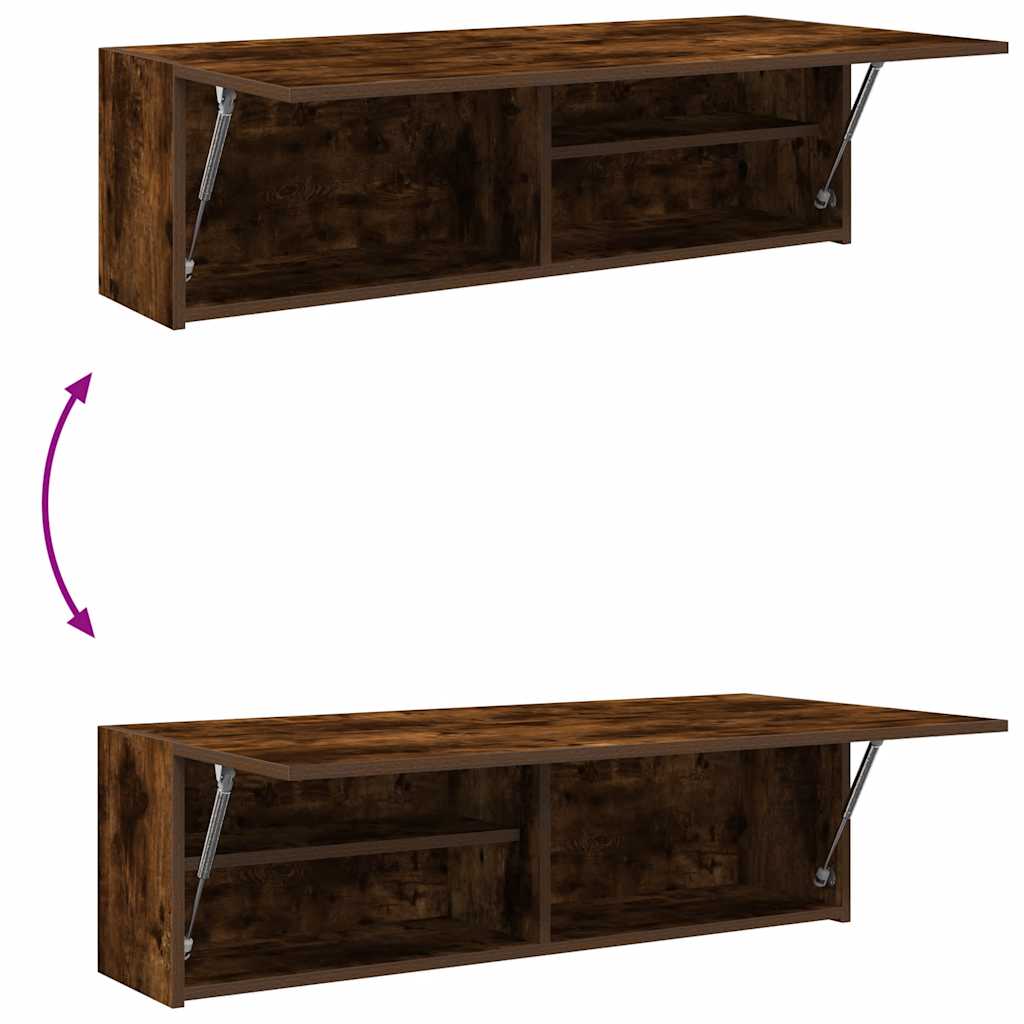 vidaXL Bathroom Wall Cabinet Smoked Oak 100x25x30 cm Engineered Wood