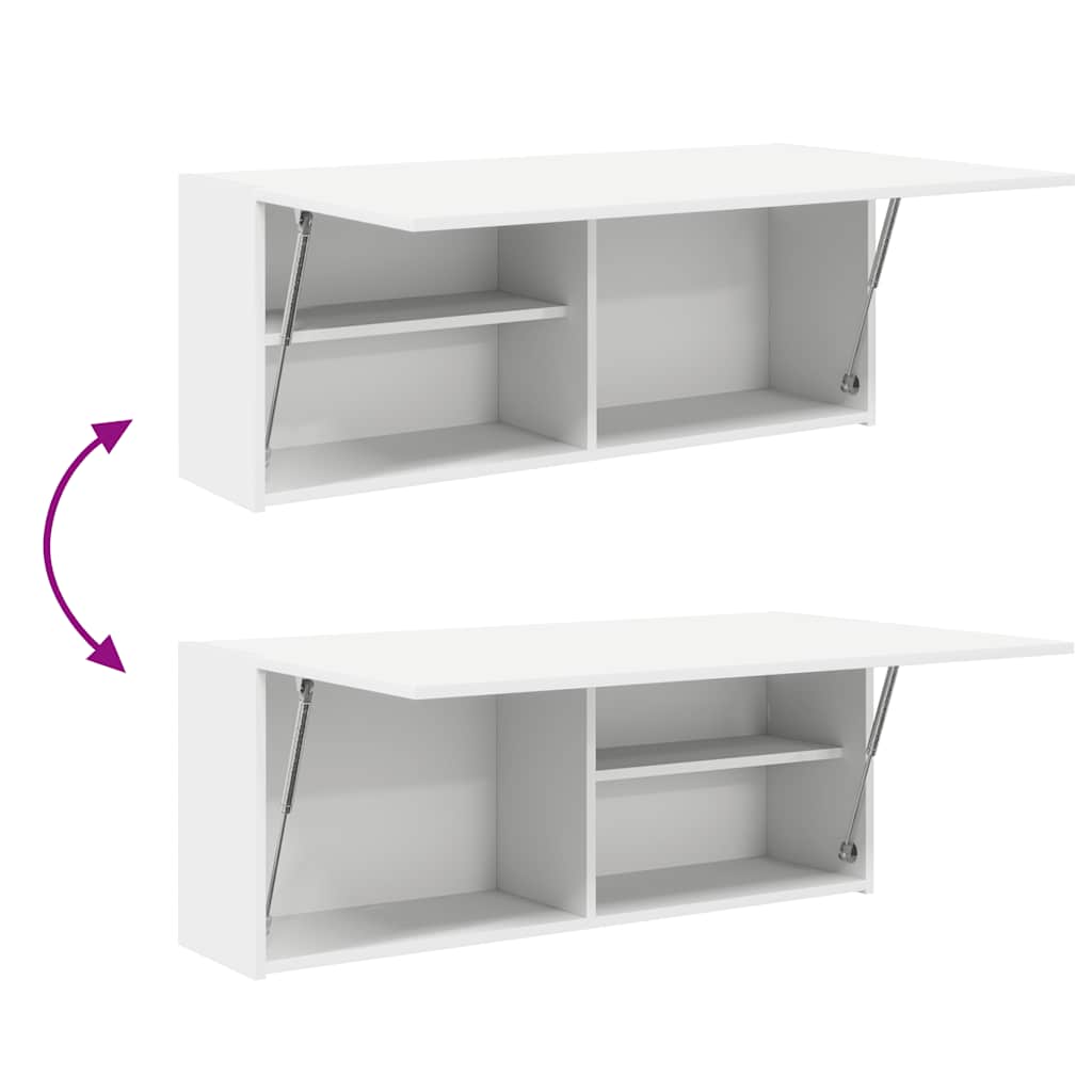 vidaXL Bathroom Wall Cabinet White 100x25x40 cm Engineered Wood