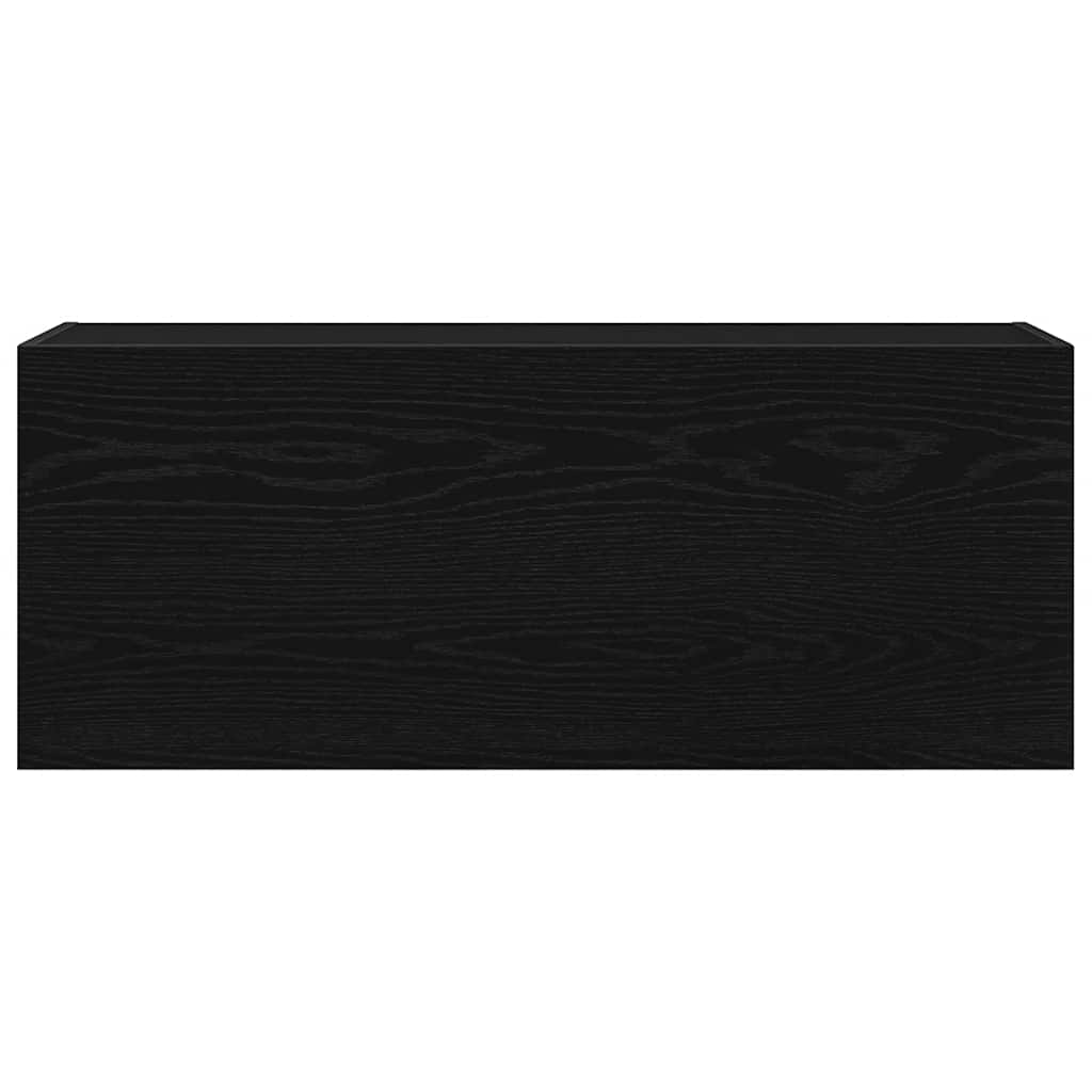 vidaXL Bathroom Wall Cabinet Black 100x25x40 cm Engineered Wood