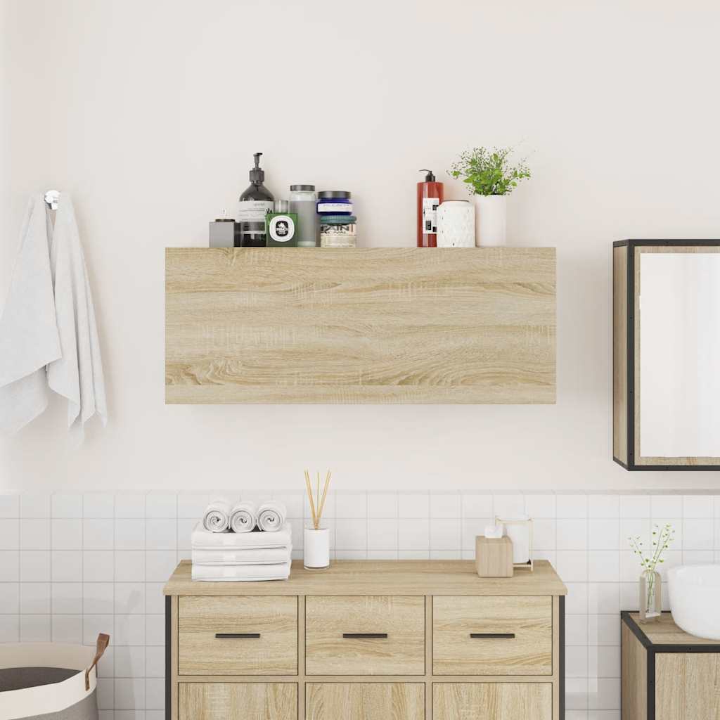 vidaXL Bathroom Wall Cabinet Sonoma Oak 100x25x40 cm Engineered Wood