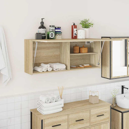 vidaXL Bathroom Wall Cabinet Sonoma Oak 100x25x40 cm Engineered Wood