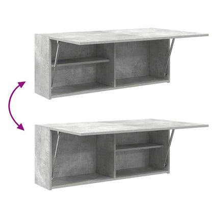 vidaXL Bathroom Wall Cabinet Concrete Grey 100x25x40cm Engineered Wood