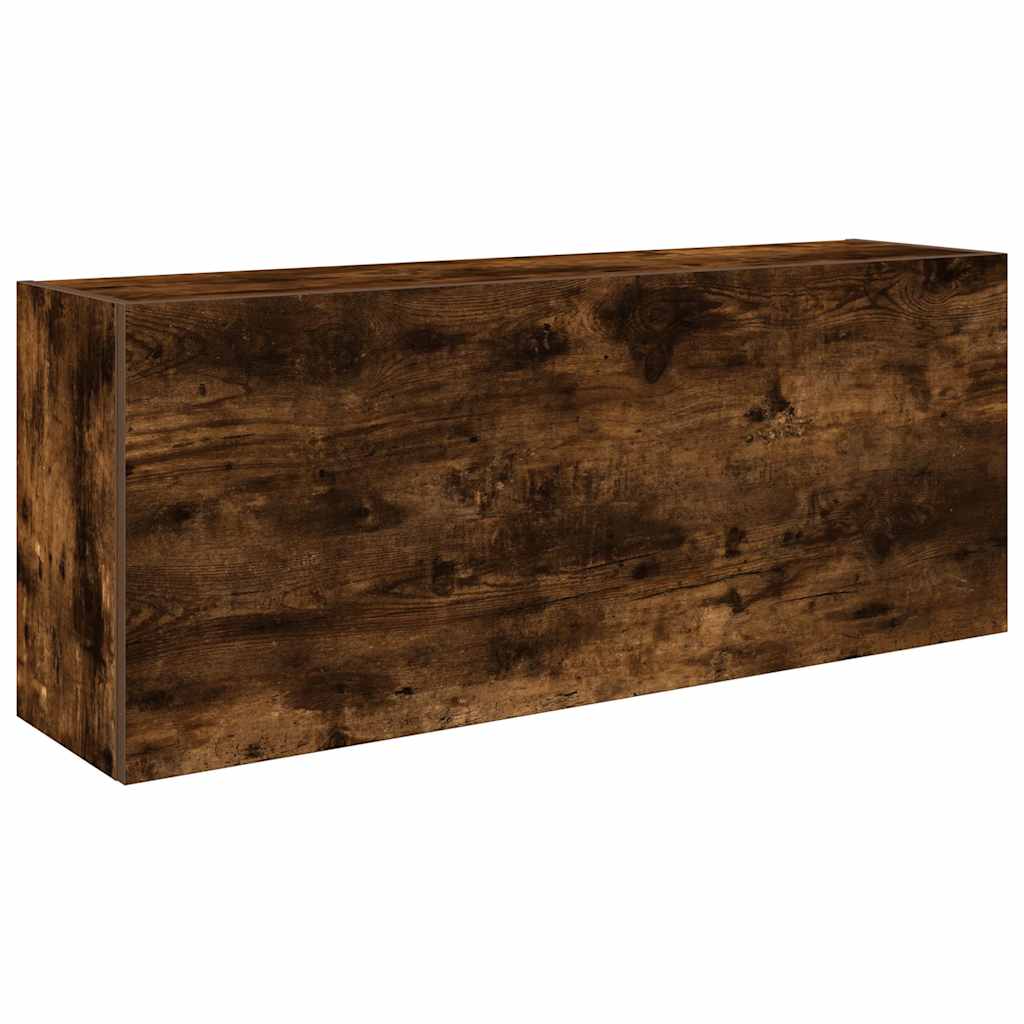 vidaXL Bathroom Wall Cabinet Smoked Oak 100x25x40 cm Engineered Wood