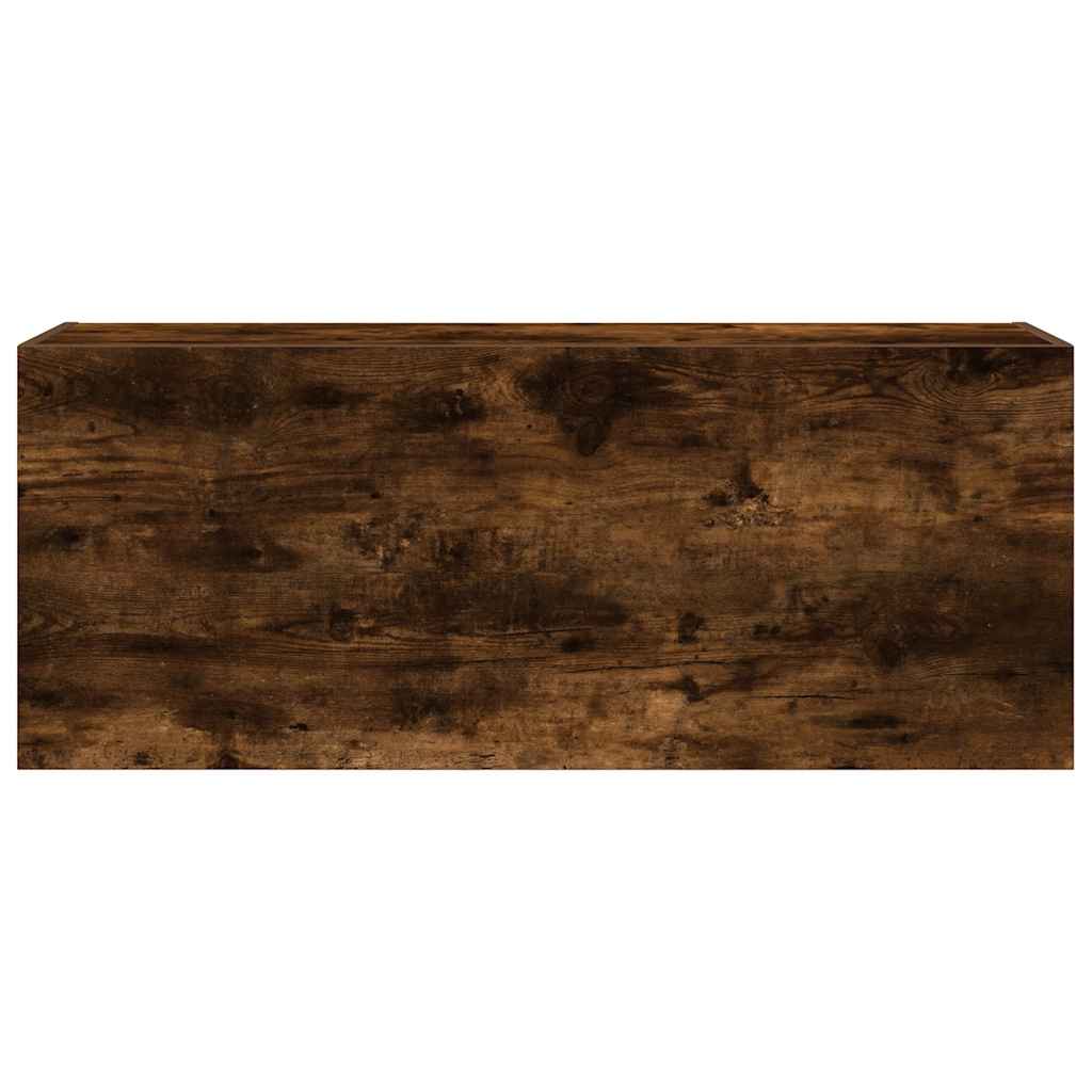 vidaXL Bathroom Wall Cabinet Smoked Oak 100x25x40 cm Engineered Wood