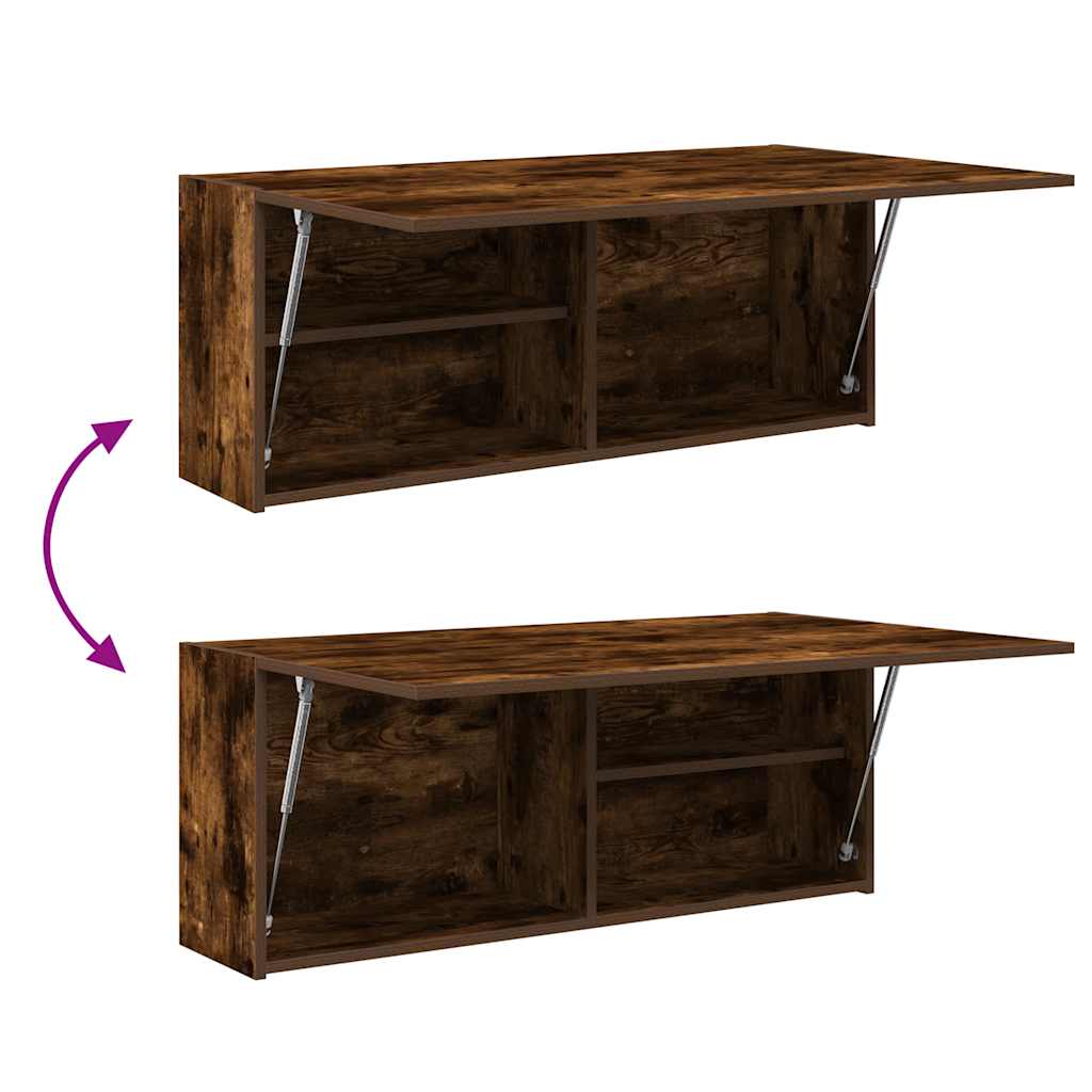 vidaXL Bathroom Wall Cabinet Smoked Oak 100x25x40 cm Engineered Wood