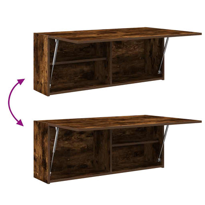 vidaXL Bathroom Wall Cabinet Smoked Oak 100x25x40 cm Engineered Wood