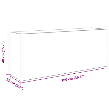 vidaXL Bathroom Wall Cabinet Smoked Oak 100x25x40 cm Engineered Wood