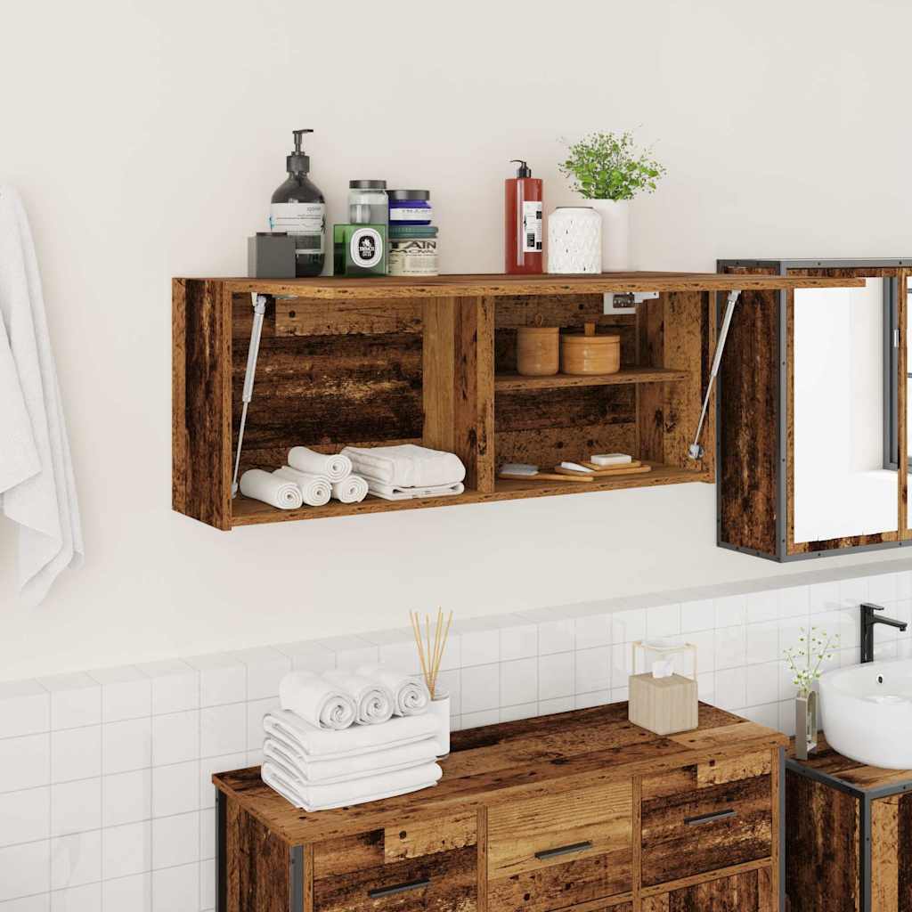vidaXL Bathroom Wall Cabinet Old Wood 100x25x40 cm Engineered Wood