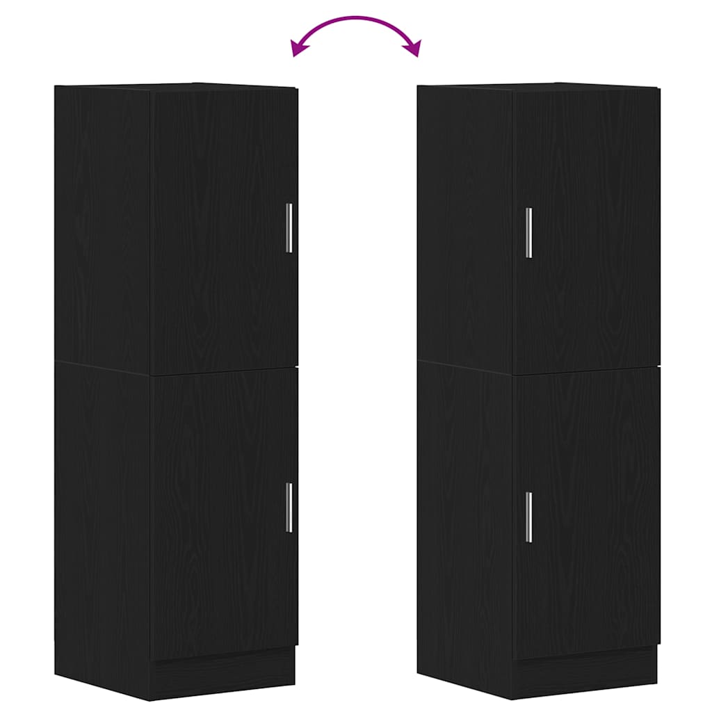 vidaXL Kitchen Cabinet Black 38x41.5x131.5 cm Engineered Wood