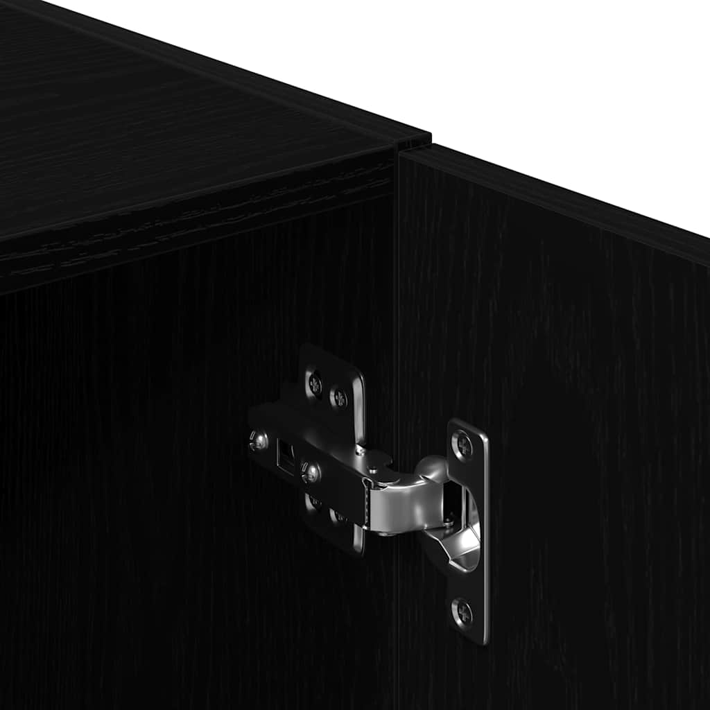vidaXL Kitchen Cabinet Black 38x41.5x131.5 cm Engineered Wood