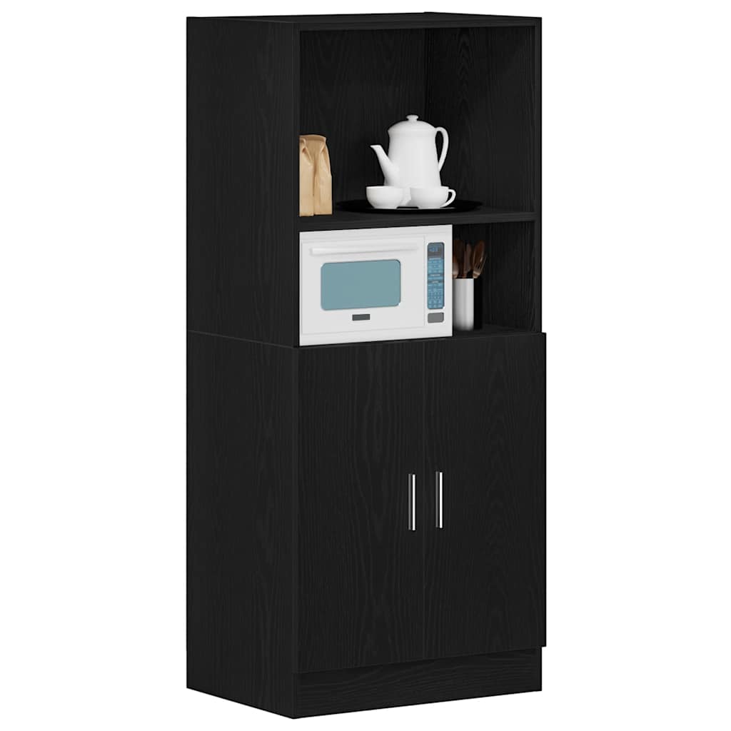 vidaXL Kitchen Cabinet Black 57x41.5x131.5 cm Engineered Wood