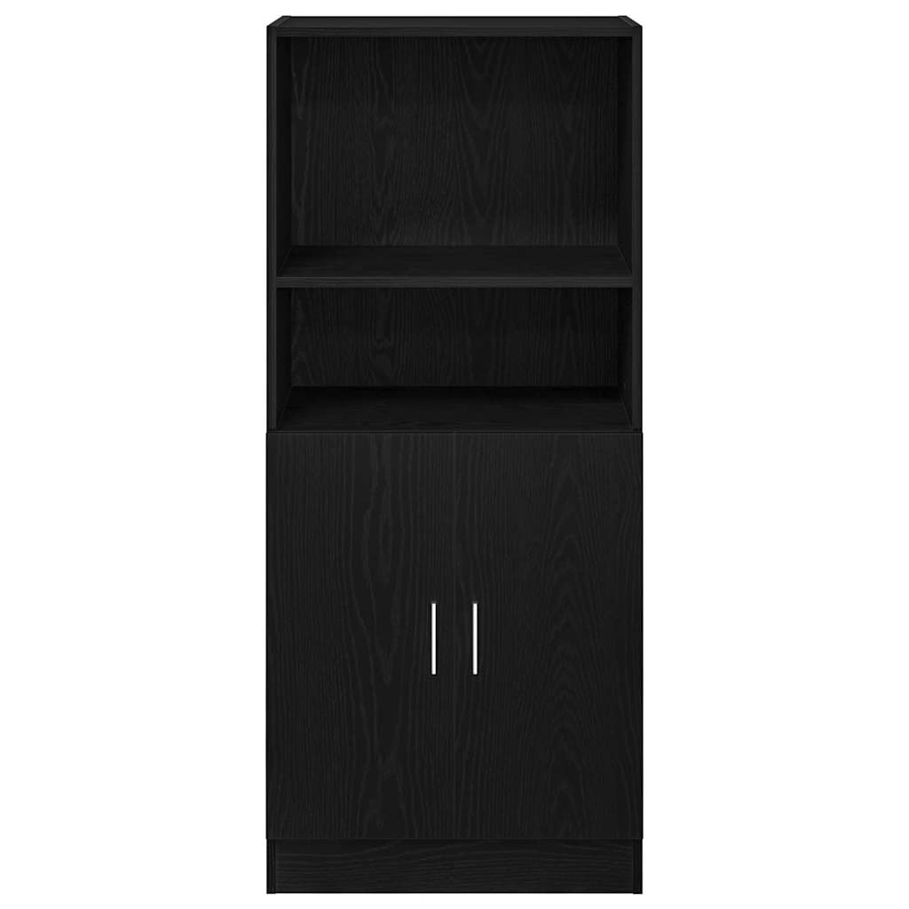 vidaXL Kitchen Cabinet Black 57x41.5x131.5 cm Engineered Wood