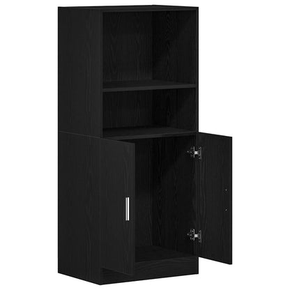 vidaXL Kitchen Cabinet Black 57x41.5x131.5 cm Engineered Wood