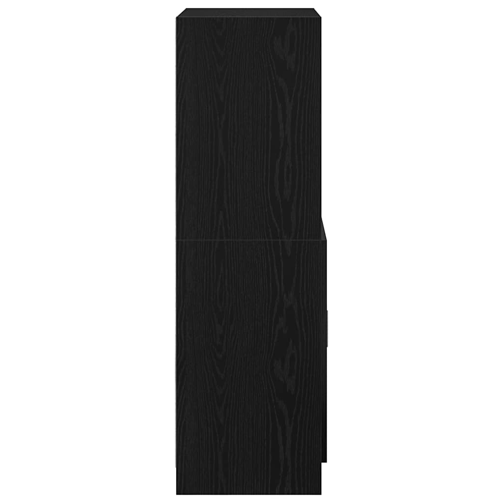 vidaXL Kitchen Cabinet Black 57x41.5x131.5 cm Engineered Wood