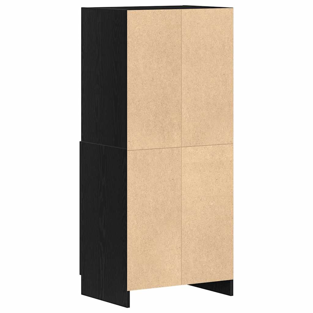 vidaXL Kitchen Cabinet Black 57x41.5x131.5 cm Engineered Wood
