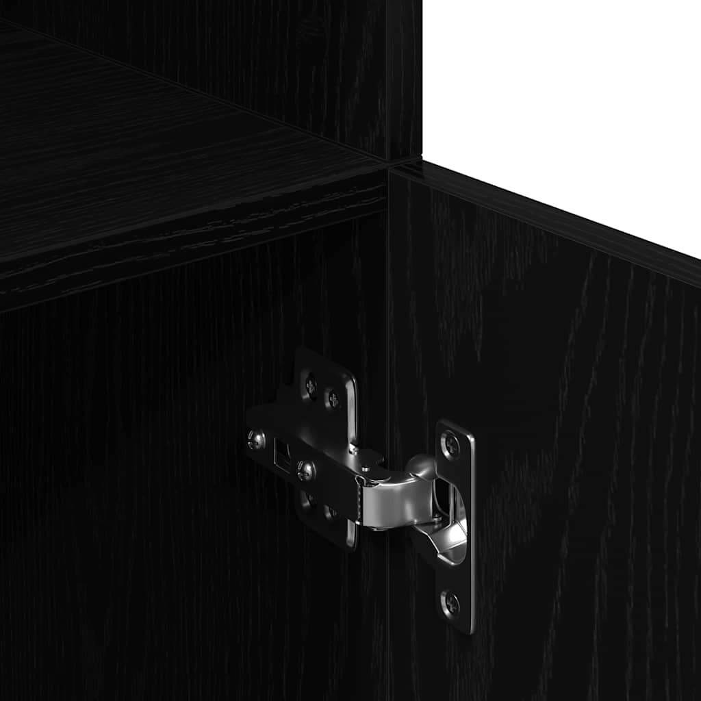 vidaXL Kitchen Cabinet Black 57x41.5x131.5 cm Engineered Wood