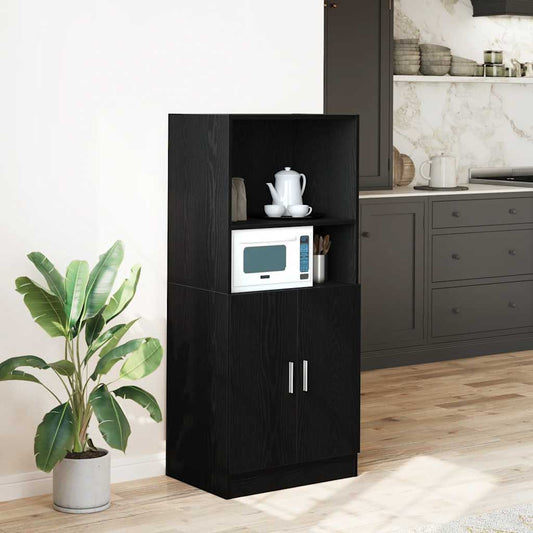 vidaXL Kitchen Cabinet Black 57x41.5x131.5 cm Engineered Wood
