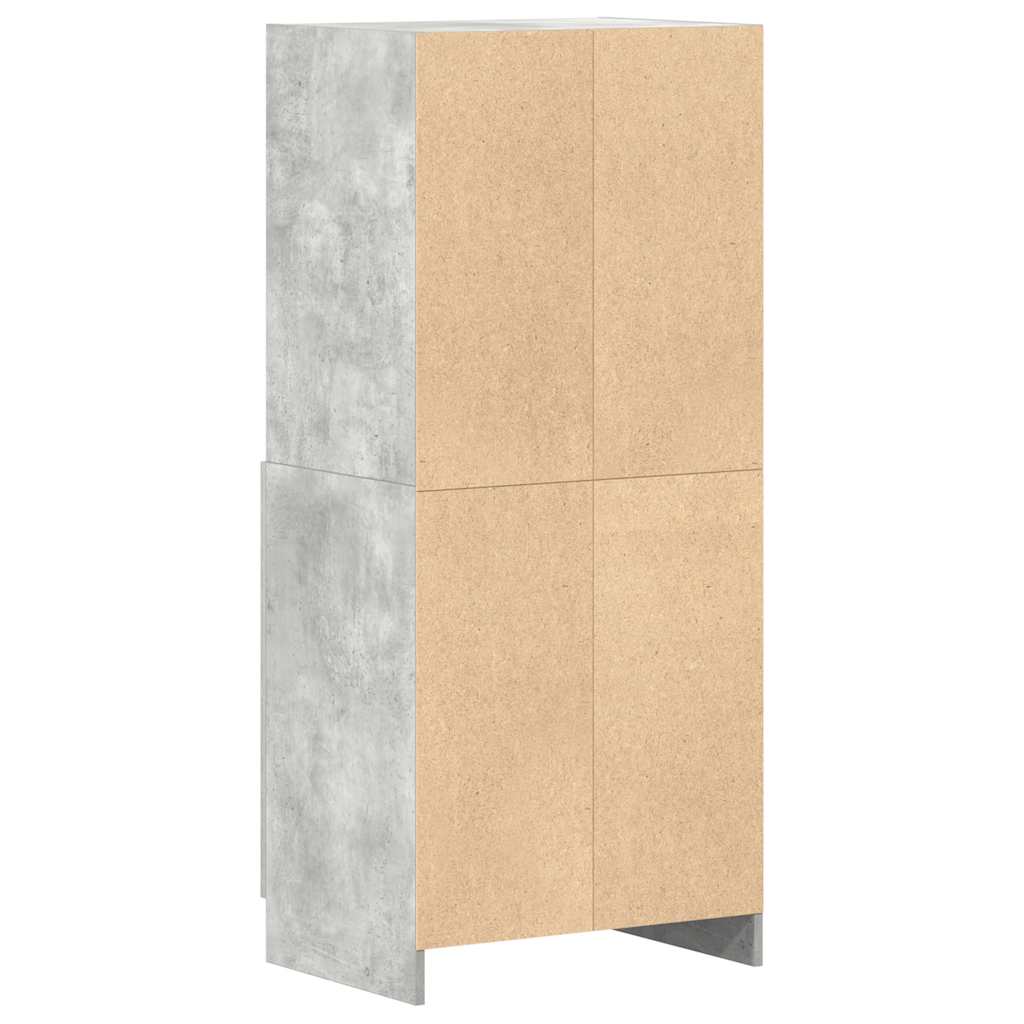 vidaXL Kitchen Cabinet Concrete Grey 57x41.5x131.5 cm Engineered Wood
