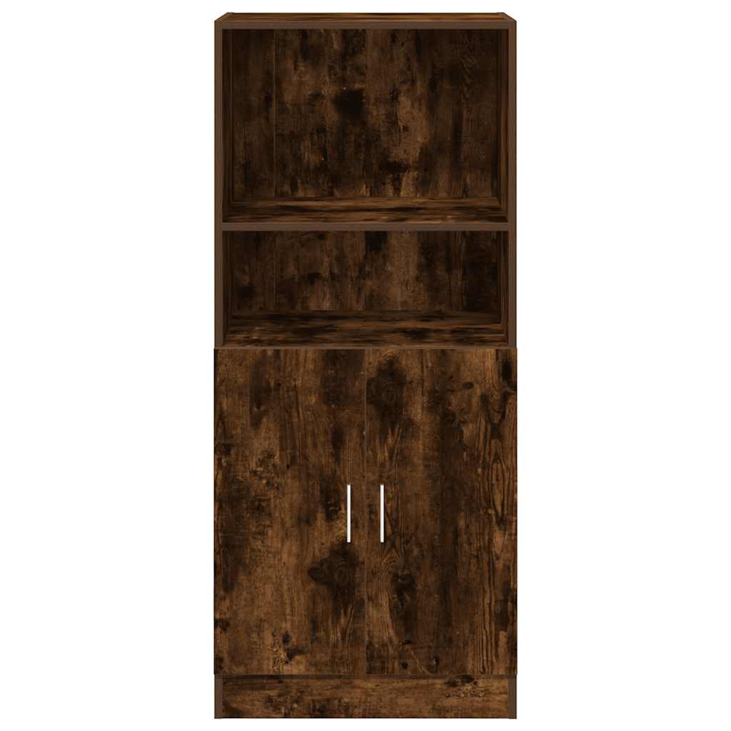 vidaXL Kitchen Cabinet Smoked Oak 57x41,5x131,5 cm Engineered Wood