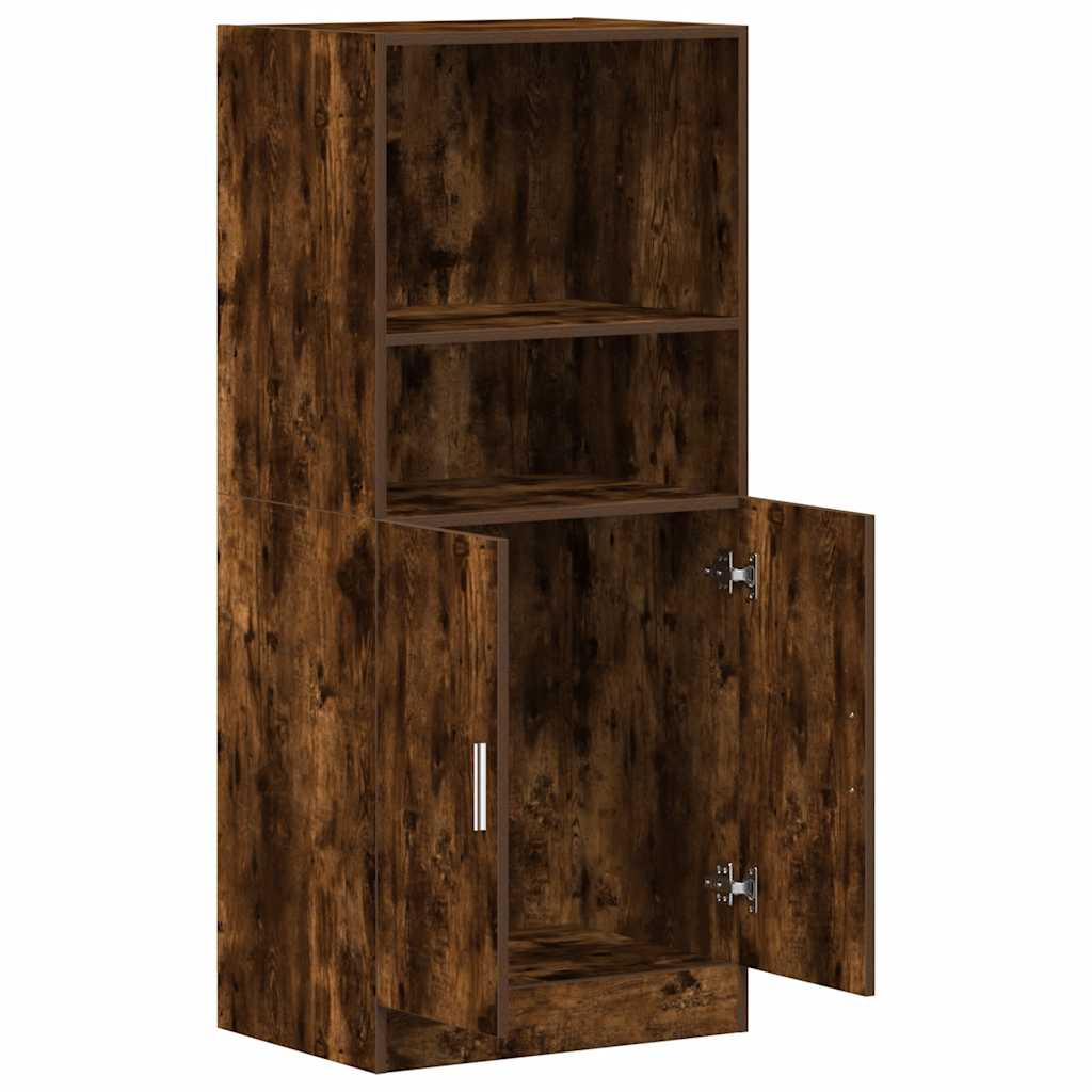 vidaXL Kitchen Cabinet Smoked Oak 57x41.5x131.5 cm Engineered Wood