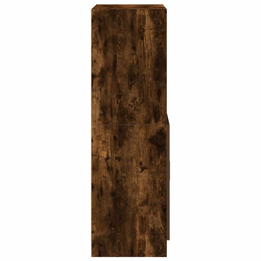 vidaXL Kitchen Cabinet Smoked Oak 57x41,5x131,5 cm Engineered Wood