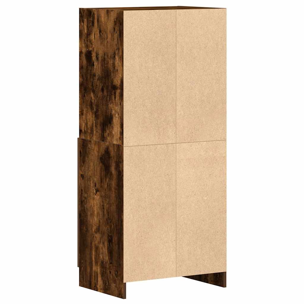 vidaXL Kitchen Cabinet Smoked Oak 57x41,5x131,5 cm Engineered Wood