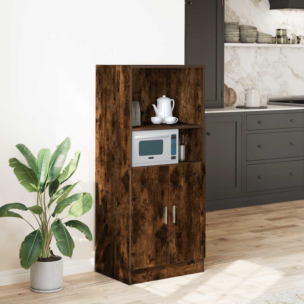 vidaXL Kitchen Cabinet Smoked Oak 57x41,5x131,5 cm Engineered Wood