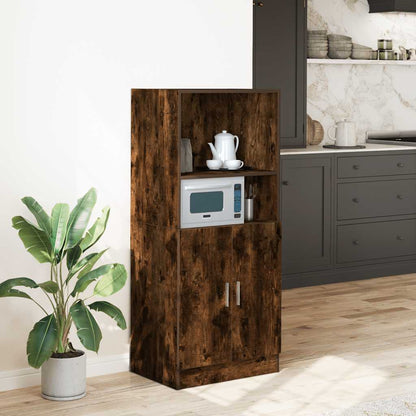 vidaXL Kitchen Cabinet Smoked Oak 57x41,5x131,5 cm Engineered Wood