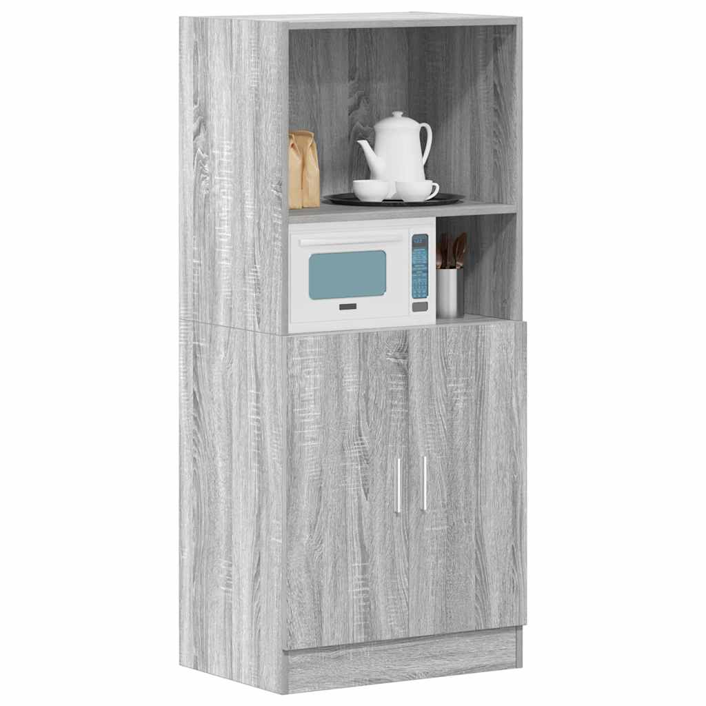 vidaXL Kitchen Cabinet Grey Sonoma 57x41.5x131.5 cm Engineered Wood