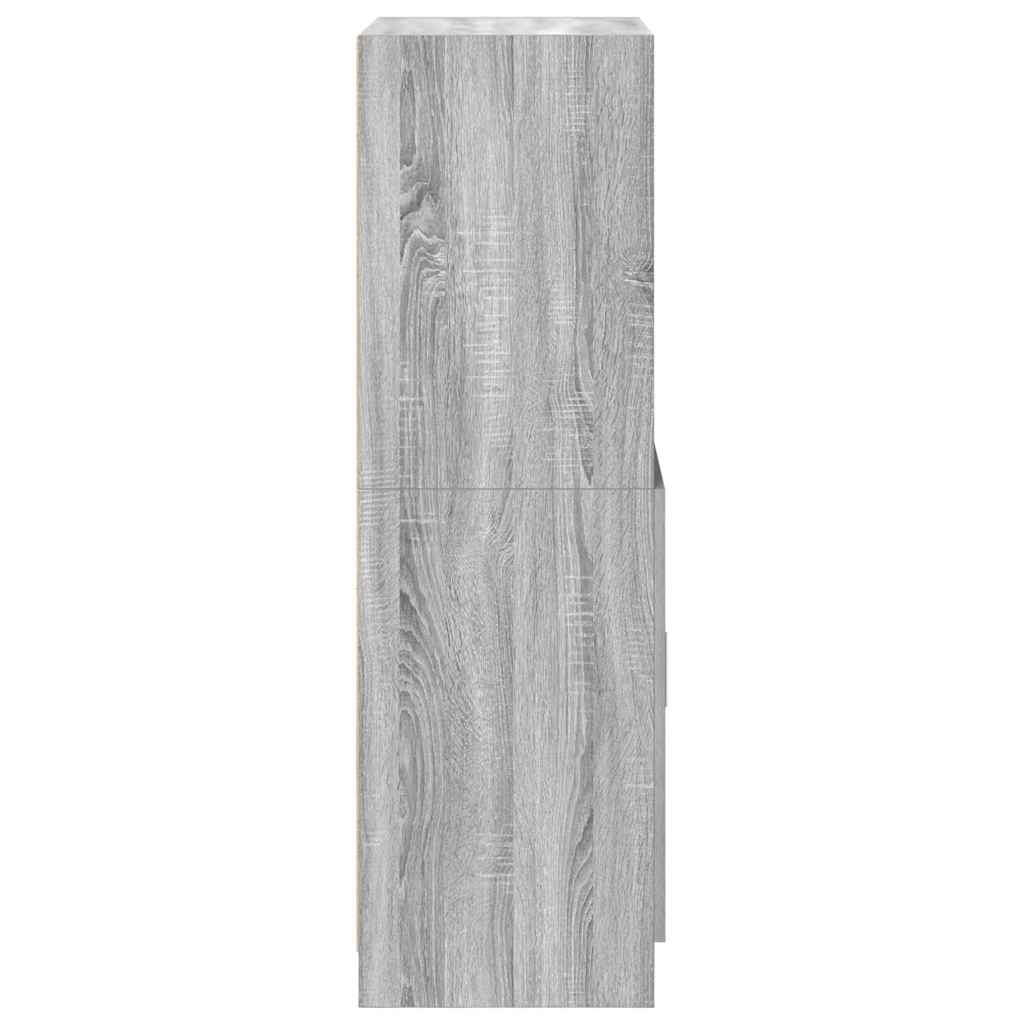 vidaXL Kitchen Cabinet Grey Sonoma 57x41.5x131.5 cm Engineered Wood