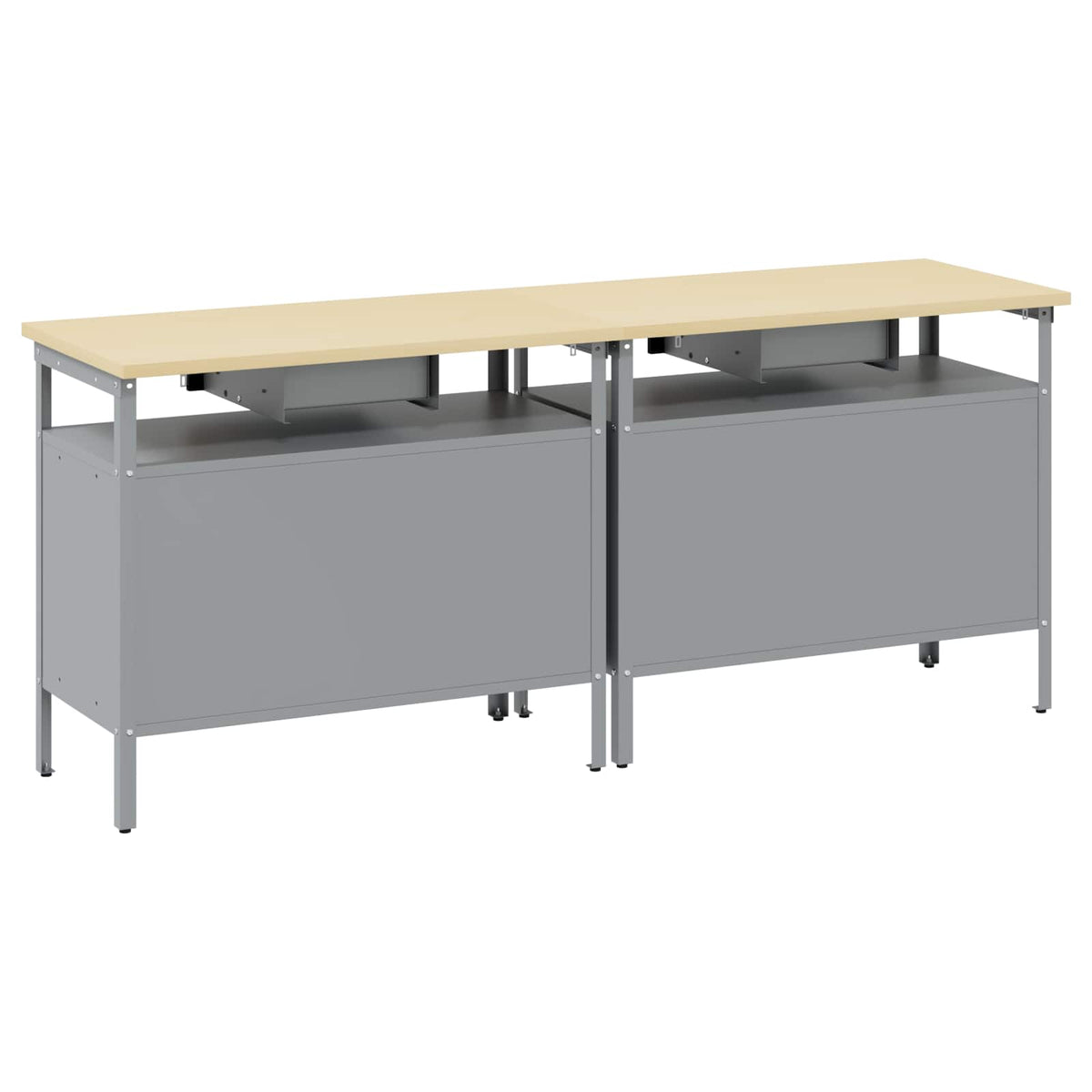 vidaXL Work Bench Set 2 pcs Black Steel