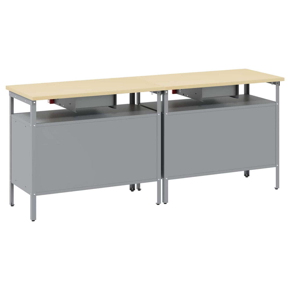 vidaXL Work Bench Set 2 pcs Red Steel