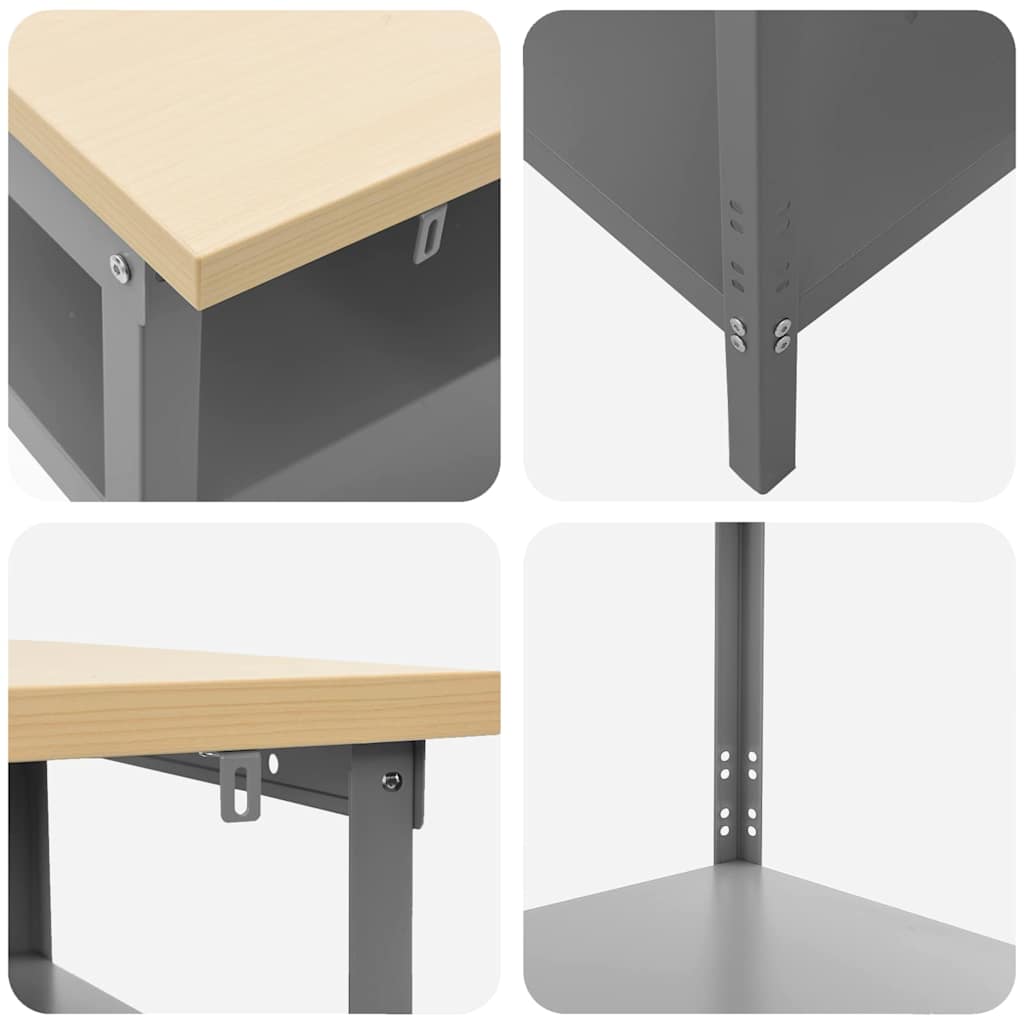 vidaXL Work Bench Set 3 pcs Beige and Grey Powder-Coated Steel