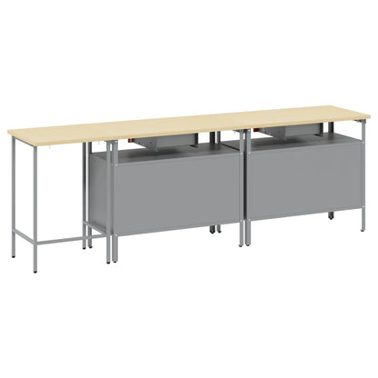 vidaXL Work Bench Set 3 pcs Black and Grey Powder-Coated Steel