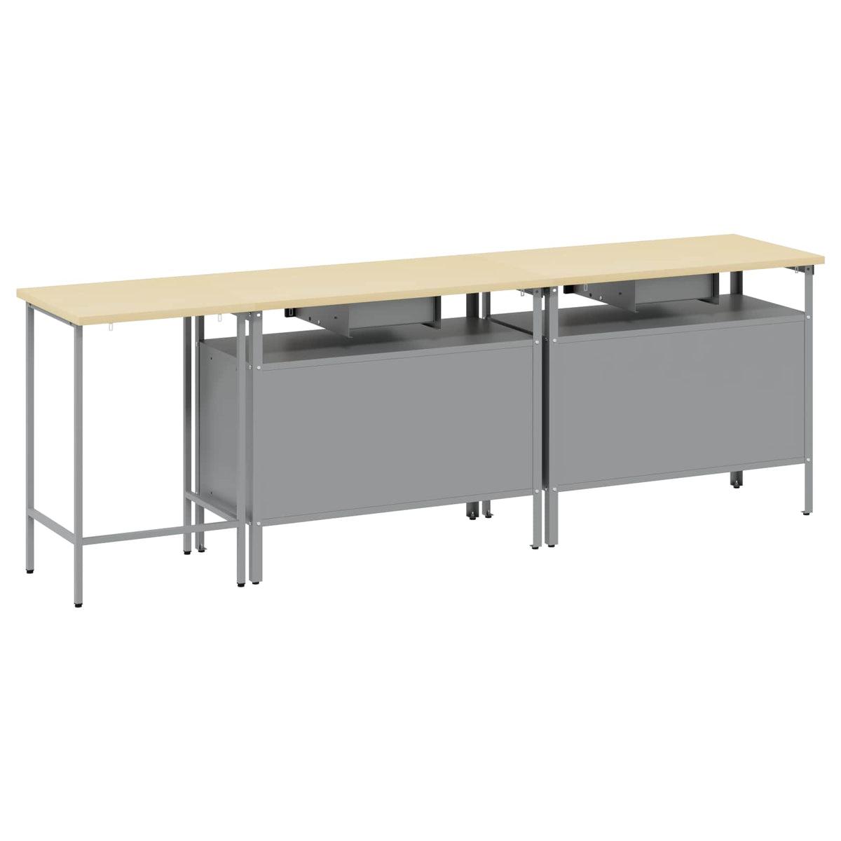 vidaXL Work Bench Set 3 pcs Red and Grey Powder-Coated Steel