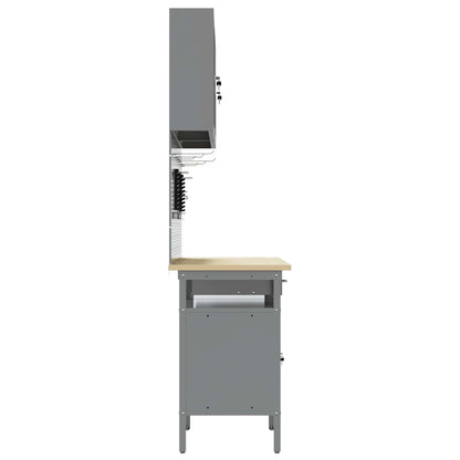 vidaXL Work Bench Set 8 pcs Black and Grey Powder-Coated Steel