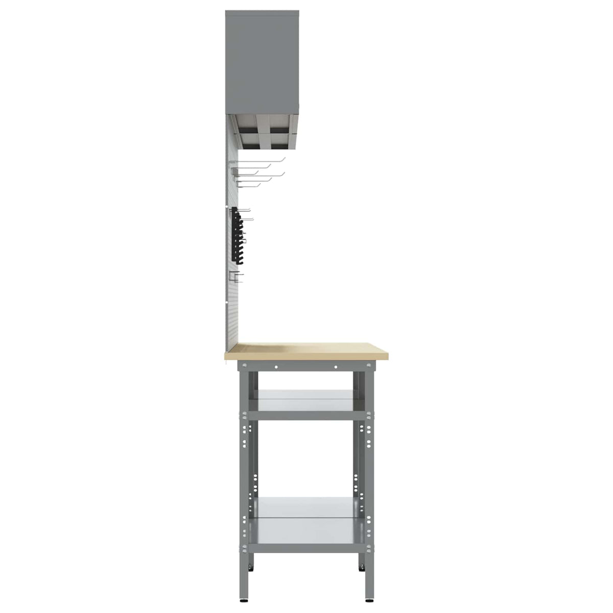 vidaXL Work Bench Set 8 pcs Black and Grey Powder-Coated Steel